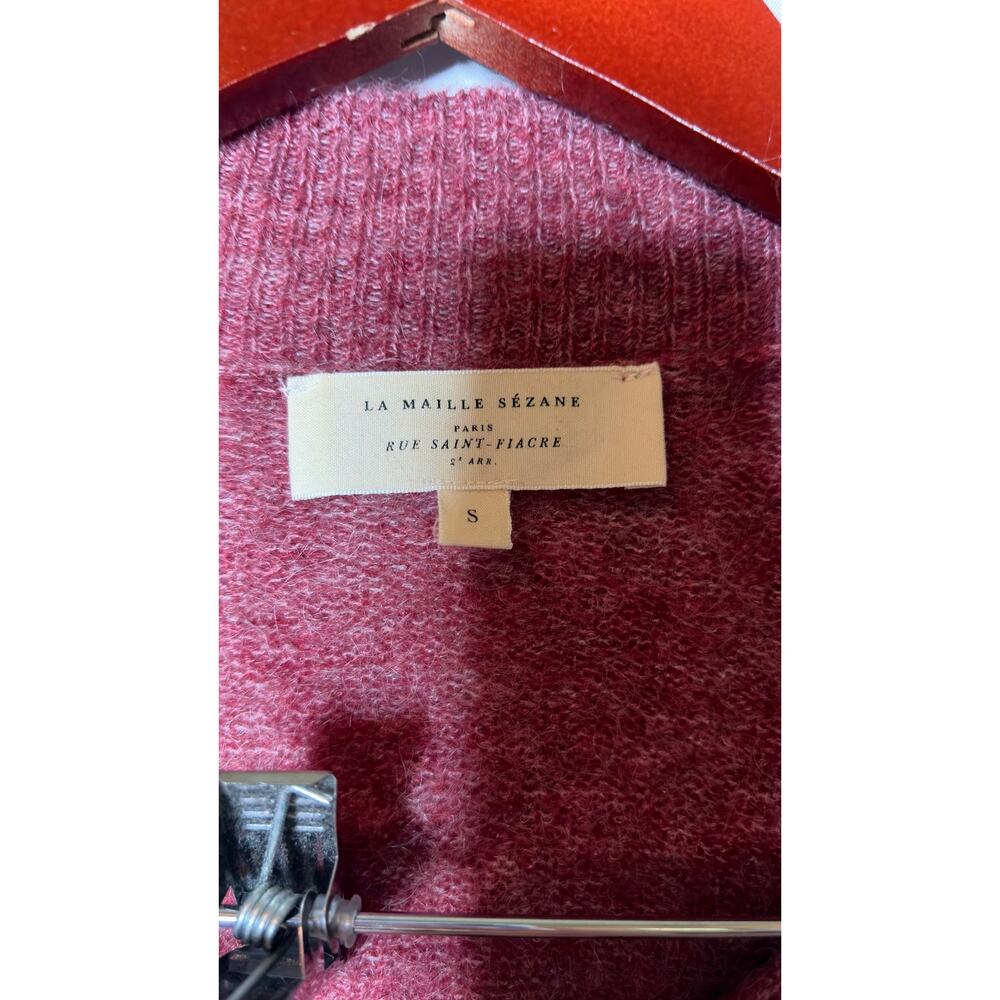 Sezane Enola sweater dress in rosewood balloon sleeves sz S - Picture 3 of 6